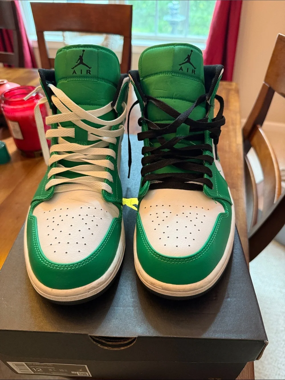 Jordan Men's High-Top Sneakers in Green and White